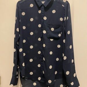 Abercrombie & Fitch Blue and White Dot Shirt